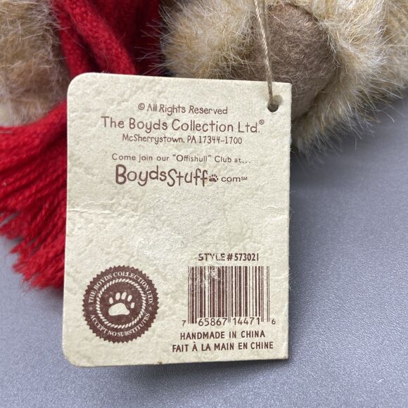 Boyds Jointed Plush Bear Head Bean Heirloom Series Lil' Muffelbeary Scarf Muffs - Picture 8 of 9